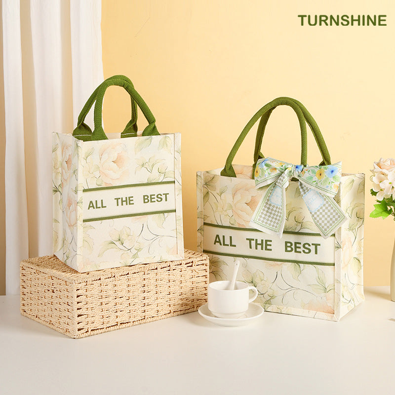 Waterproof Peony Canvas Tote Bag