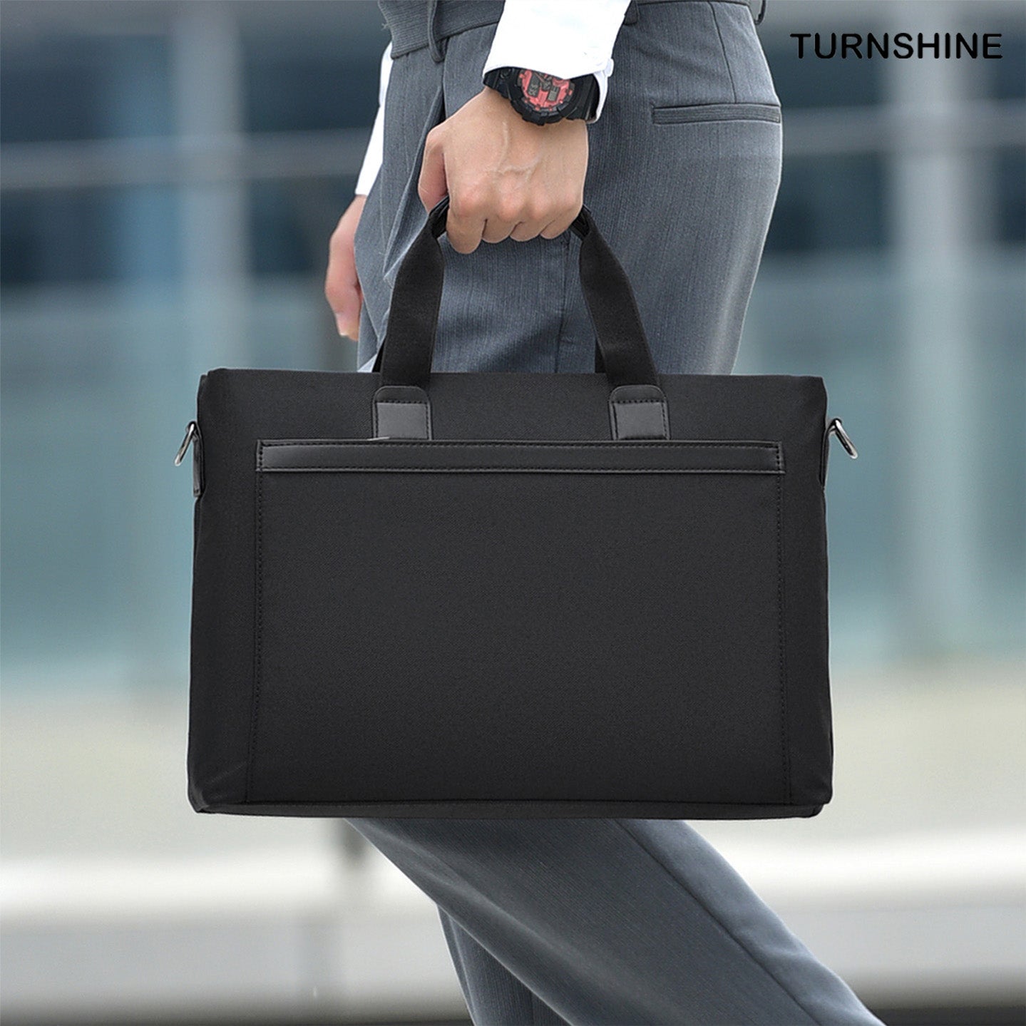 Oxford Fabric Briefcase – Shoulder & Hand Carry Business Document Bag