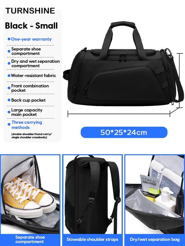 Men’s Large Capacity Gym Bag with Wet & Dry Separation