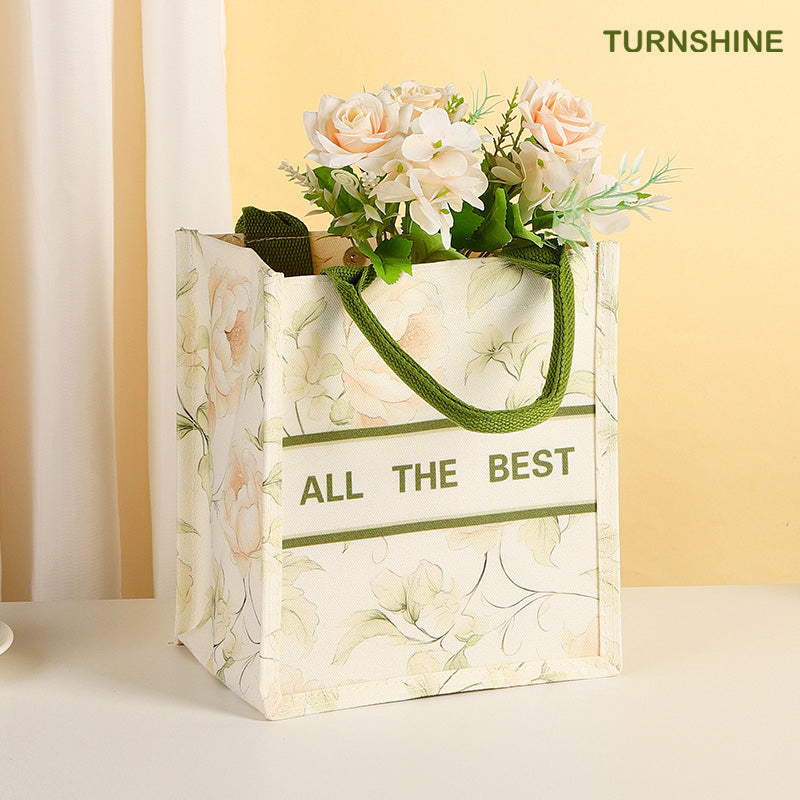 Waterproof Peony Canvas Tote Bag