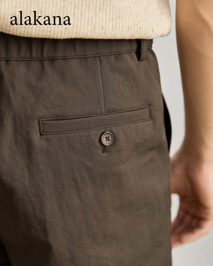 Men's Semi-Elastic Waist Textured Knee-Length Shorts