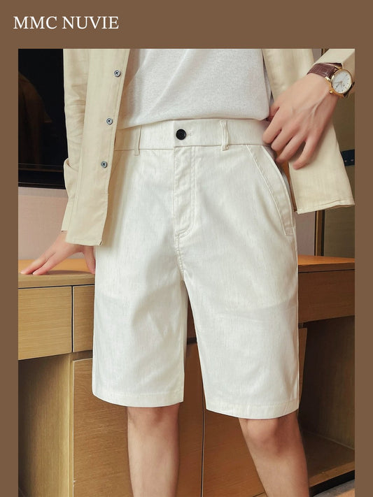 Men's Linen-Blend Tailored Bermuda Shorts