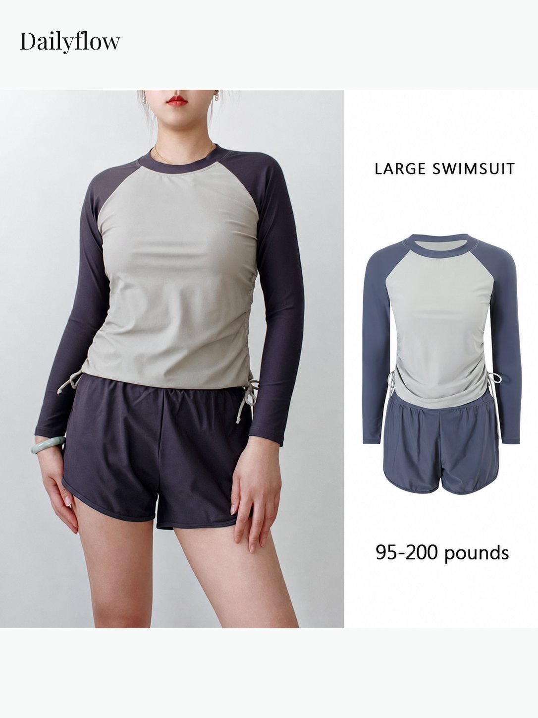 Plus Size Short-Sleeve Swim Set