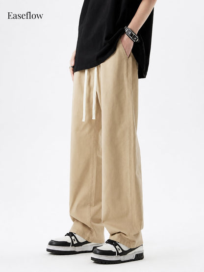 Men's Relaxed Fit Cotton Straight-Leg Pants