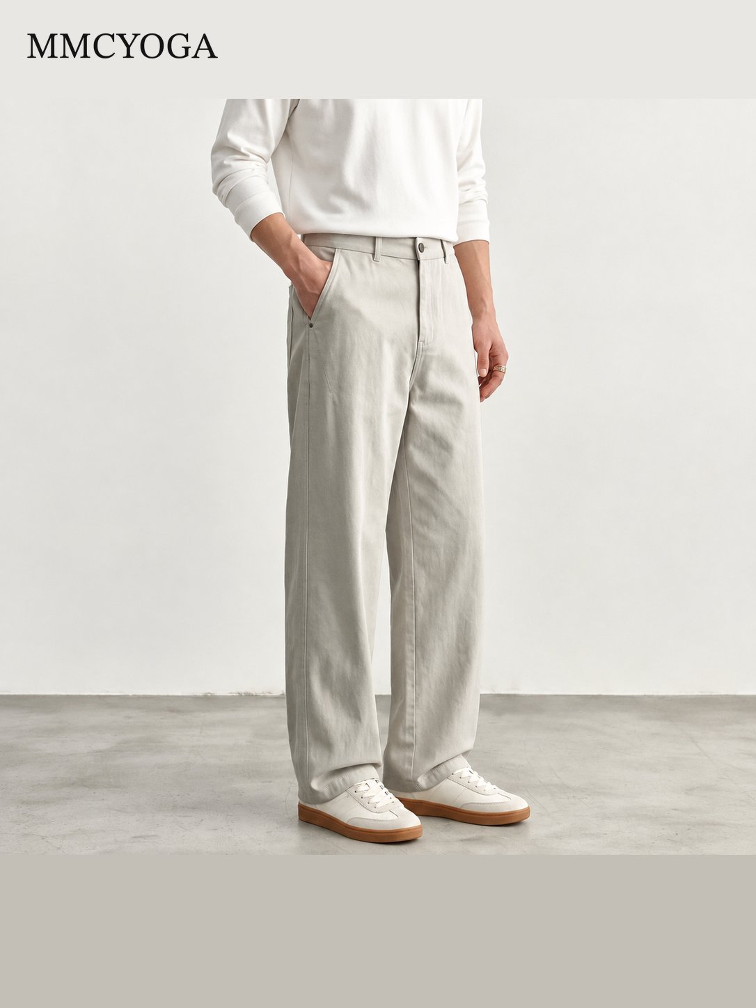 Men's Urban Relaxed Wide-Leg Cotton Pants