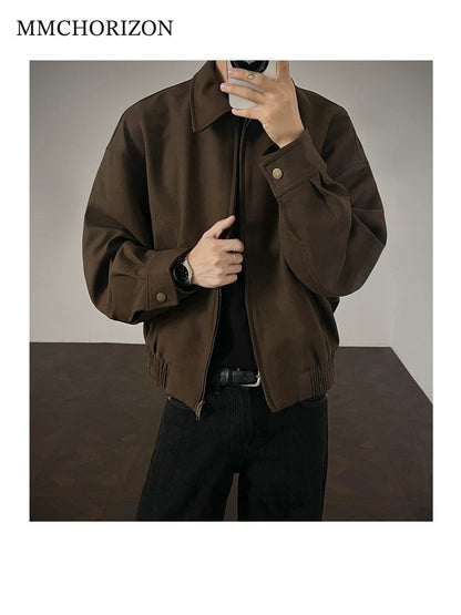 Men's Vintage Contrast Panel Zip-Up Jacket