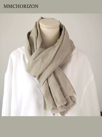 Unisex Soft Cotton Fringed Scarf