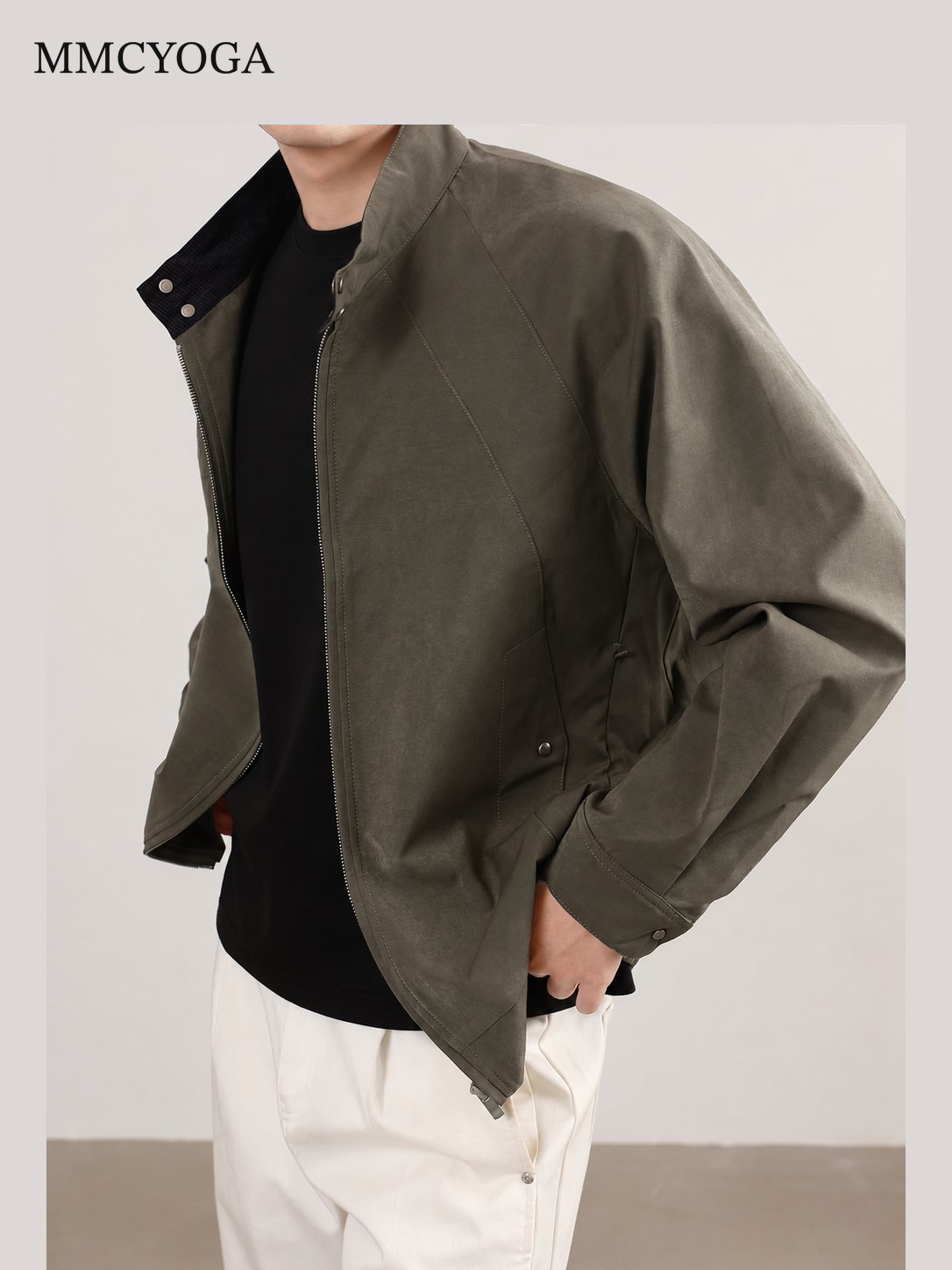 Men's Relaxed-Fit Stand Collar Jacket