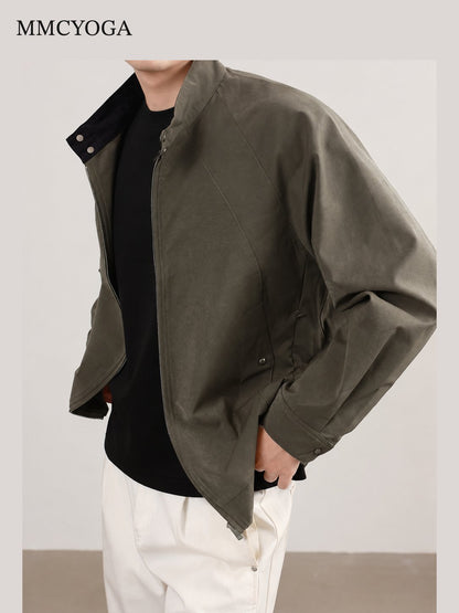 Men's Relaxed-Fit Stand Collar Jacket