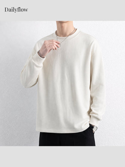 Men's Contrast-Seam Relaxed Long Sleeve Tee
