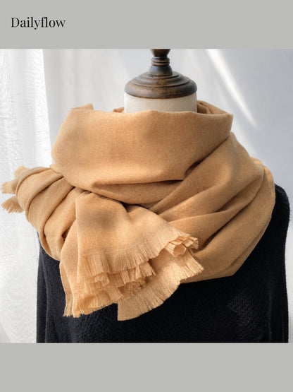 Soft Oversized Fringe Scarf
