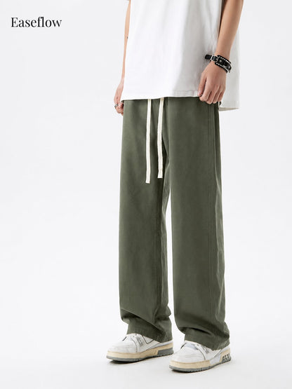 Men's Relaxed Fit Cotton Straight-Leg Pants