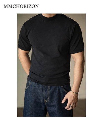 Men's Heavyweight Stretch Mock Neck T-Shirt
