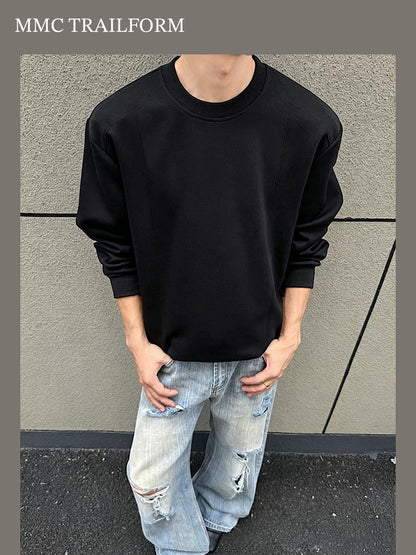 Men's Relaxed Contrast Panel Crewneck Sweatshirt