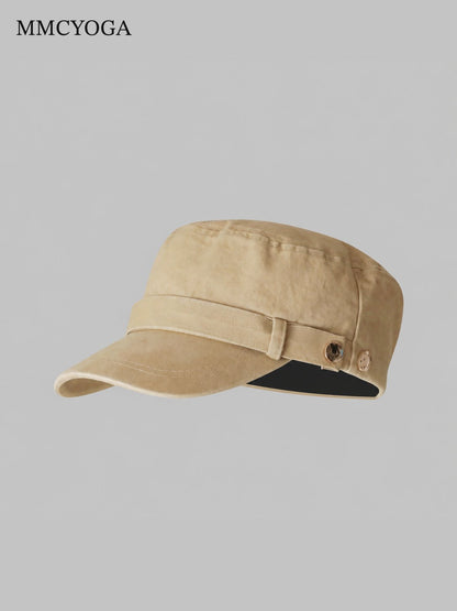 Vintage Military-Style Flat Top Cap