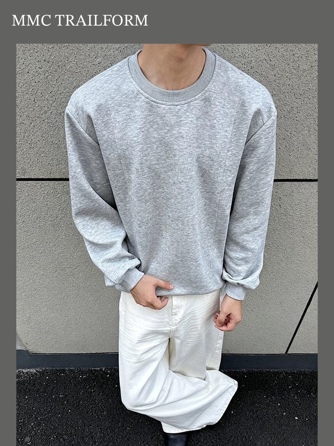 Men's Relaxed Contrast Panel Crewneck Sweatshirt