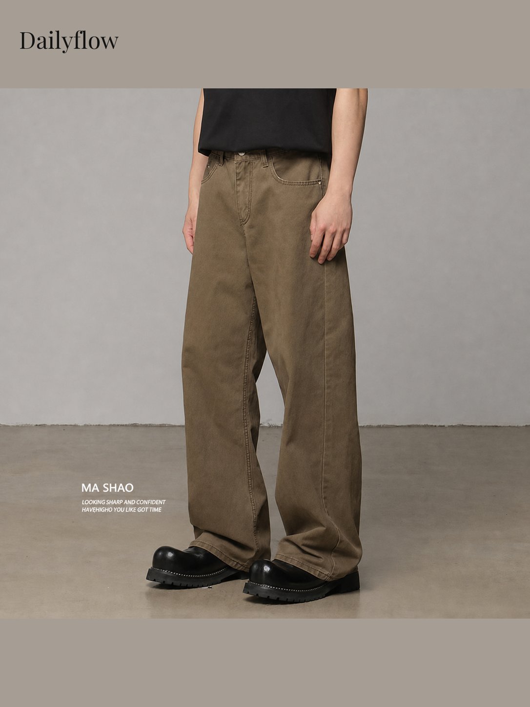 Men's Vintage Washed Relaxed Straight-Leg Jeans
