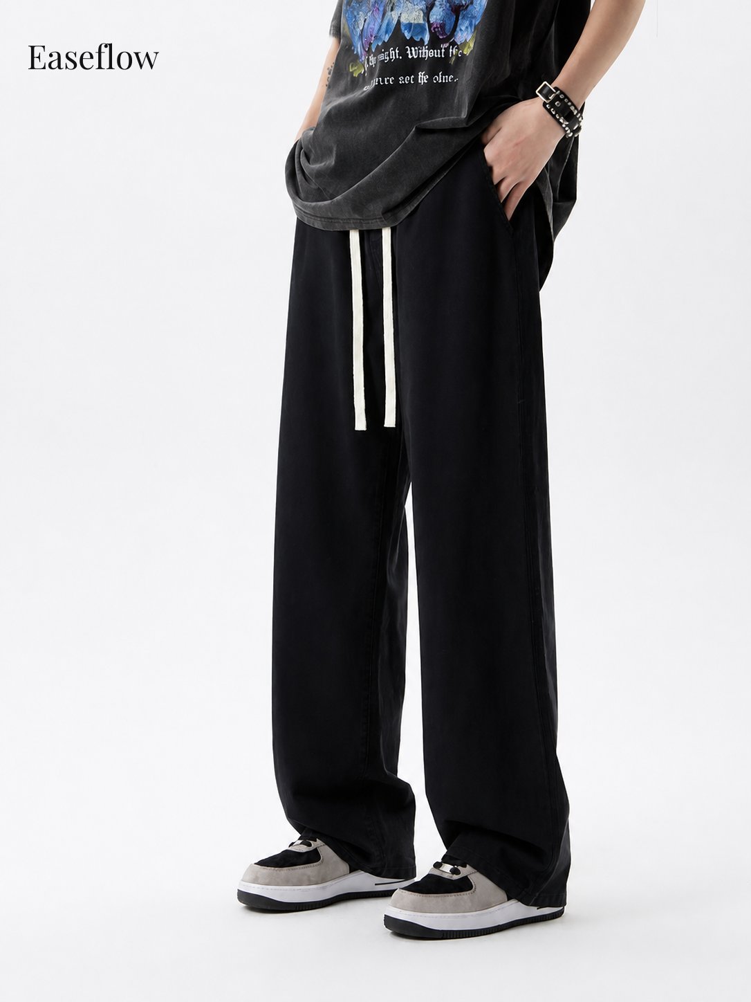 Men's Relaxed Fit Cotton Straight-Leg Pants