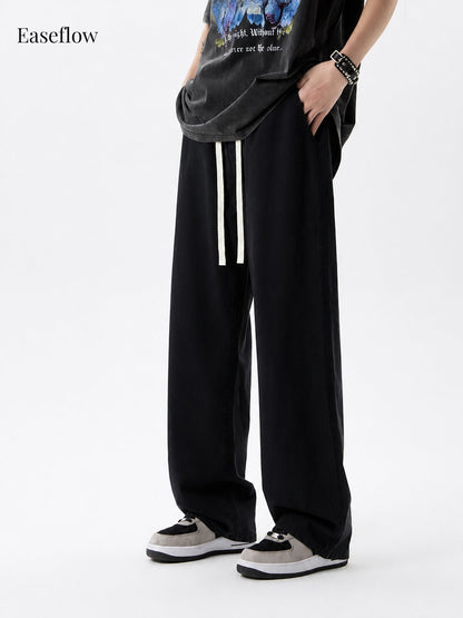 Men's Relaxed Fit Cotton Straight-Leg Pants