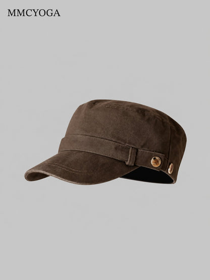 Vintage Military-Style Flat Top Cap
