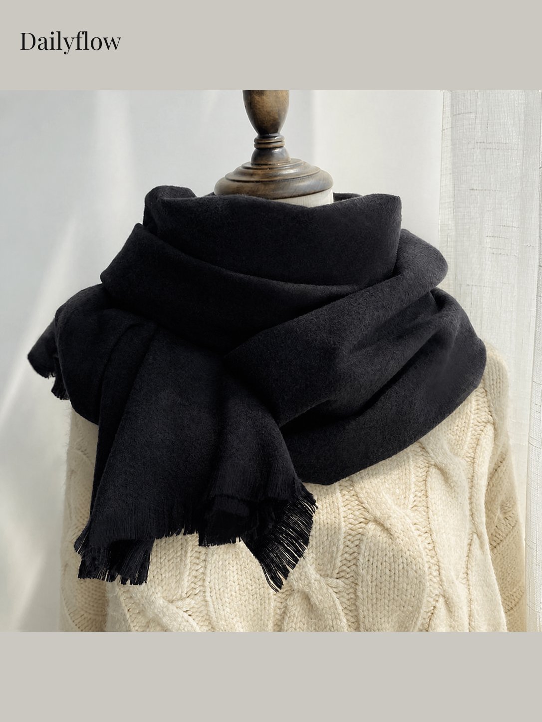 Soft Oversized Fringe Scarf