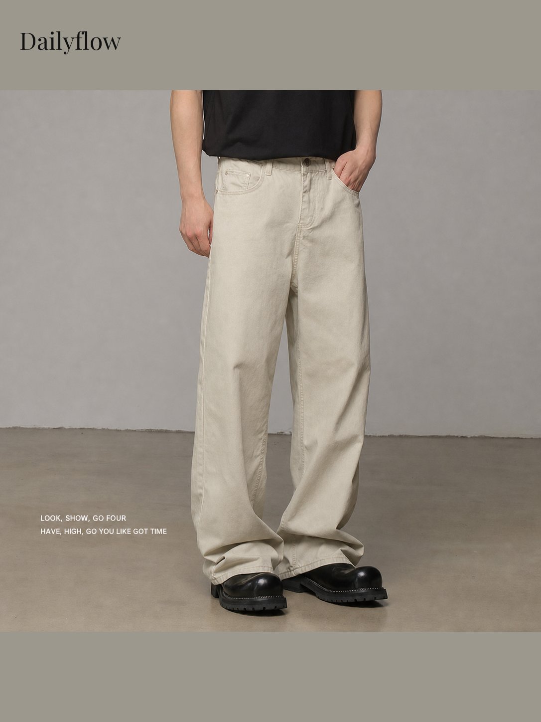 Men's Vintage Washed Relaxed Straight-Leg Jeans