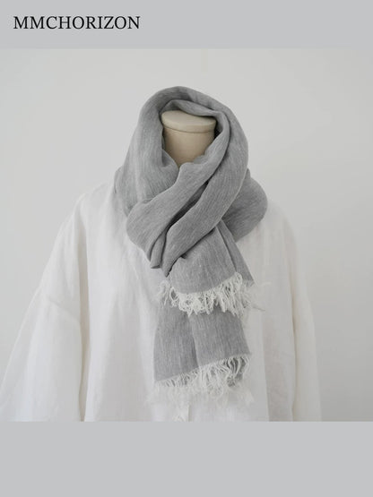 Unisex Soft Cotton Fringed Scarf