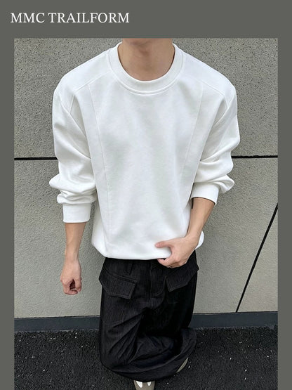 Men's Relaxed Contrast Panel Crewneck Sweatshirt