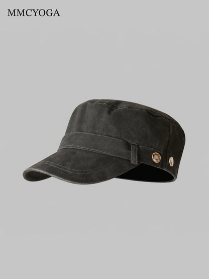 Vintage Military-Style Flat Top Cap