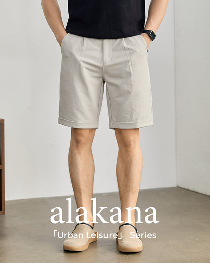 Men's Semi-Elastic Waist Textured Knee-Length Shorts
