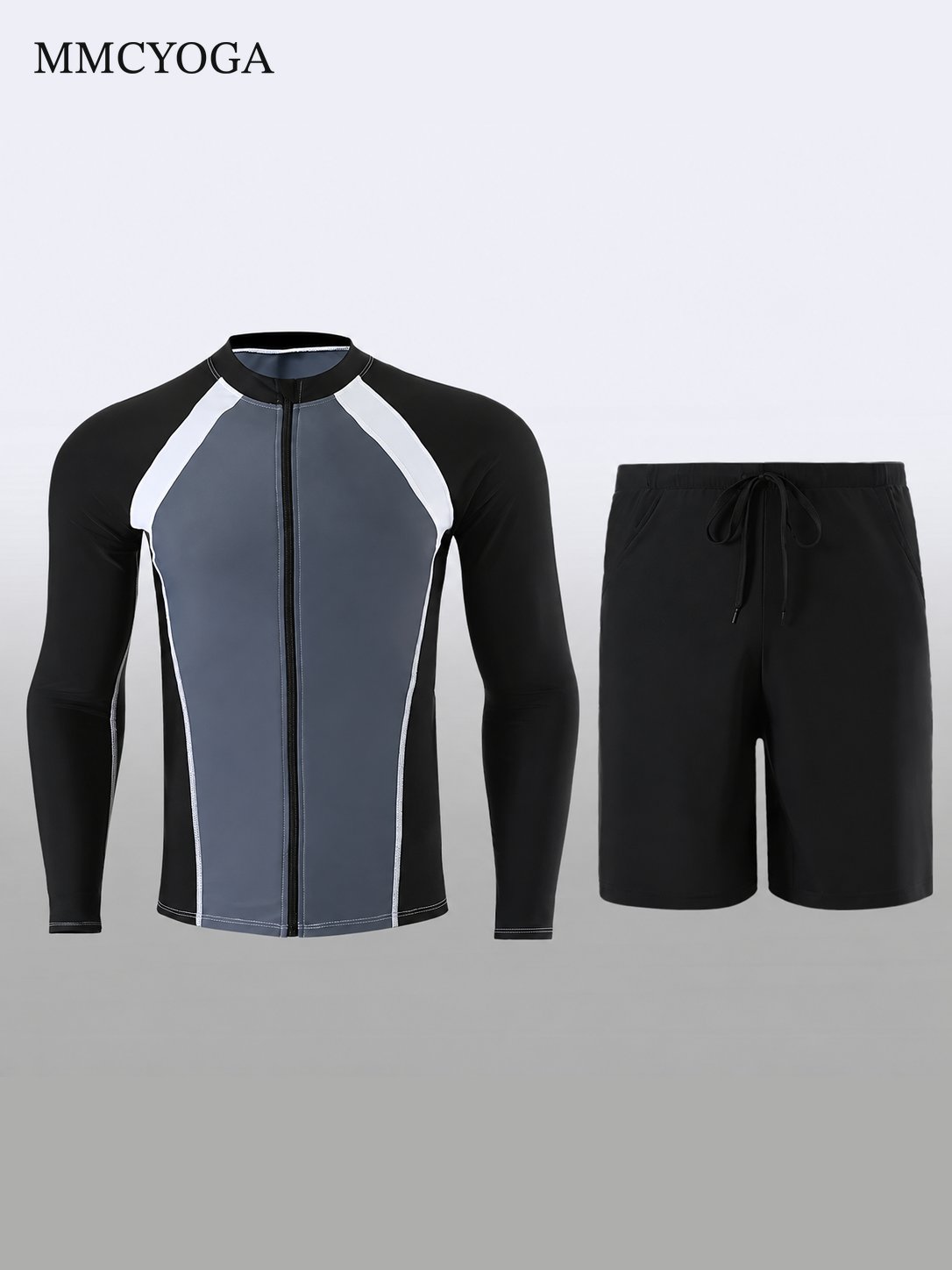 Men's Long Sleeve Rash Guard Swim Set