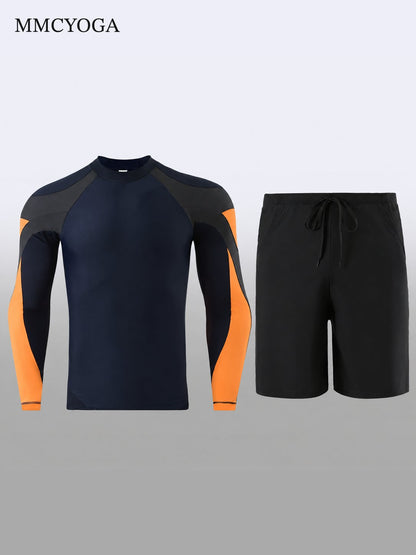 Men's Long Sleeve Rash Guard Swim Set