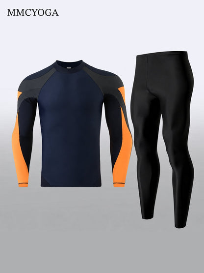 Men's Long Sleeve Rash Guard Swim Set