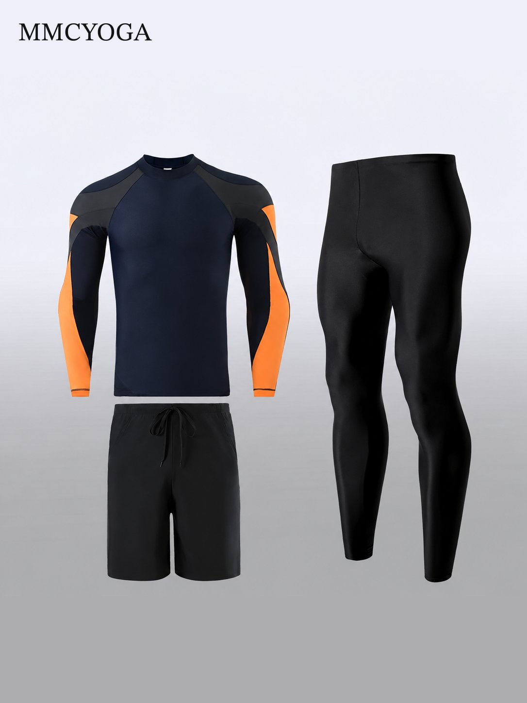Men's Long Sleeve Rash Guard Swim Set
