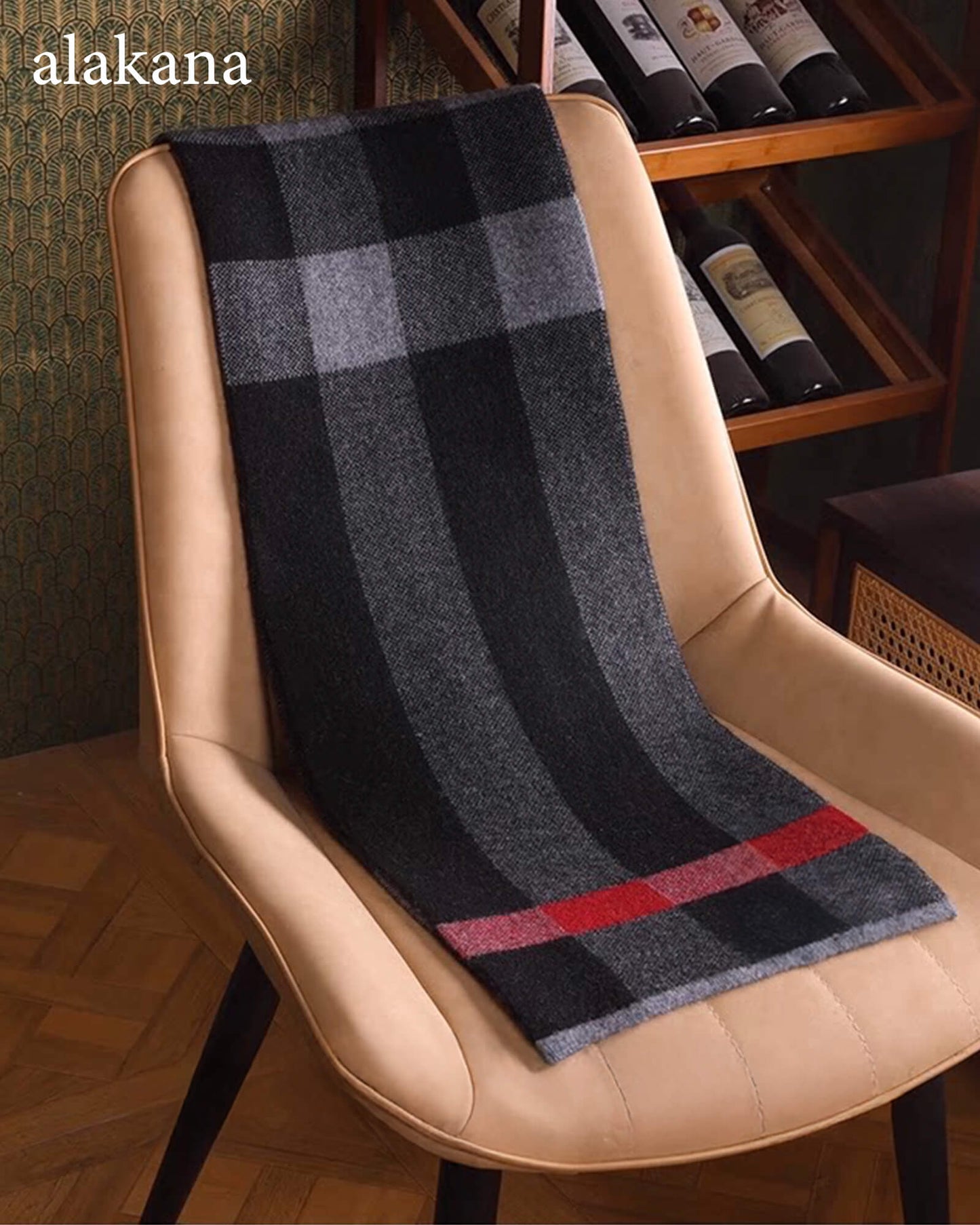 Men's Wool Plaid Scarf – Warm Winter Check Scarf