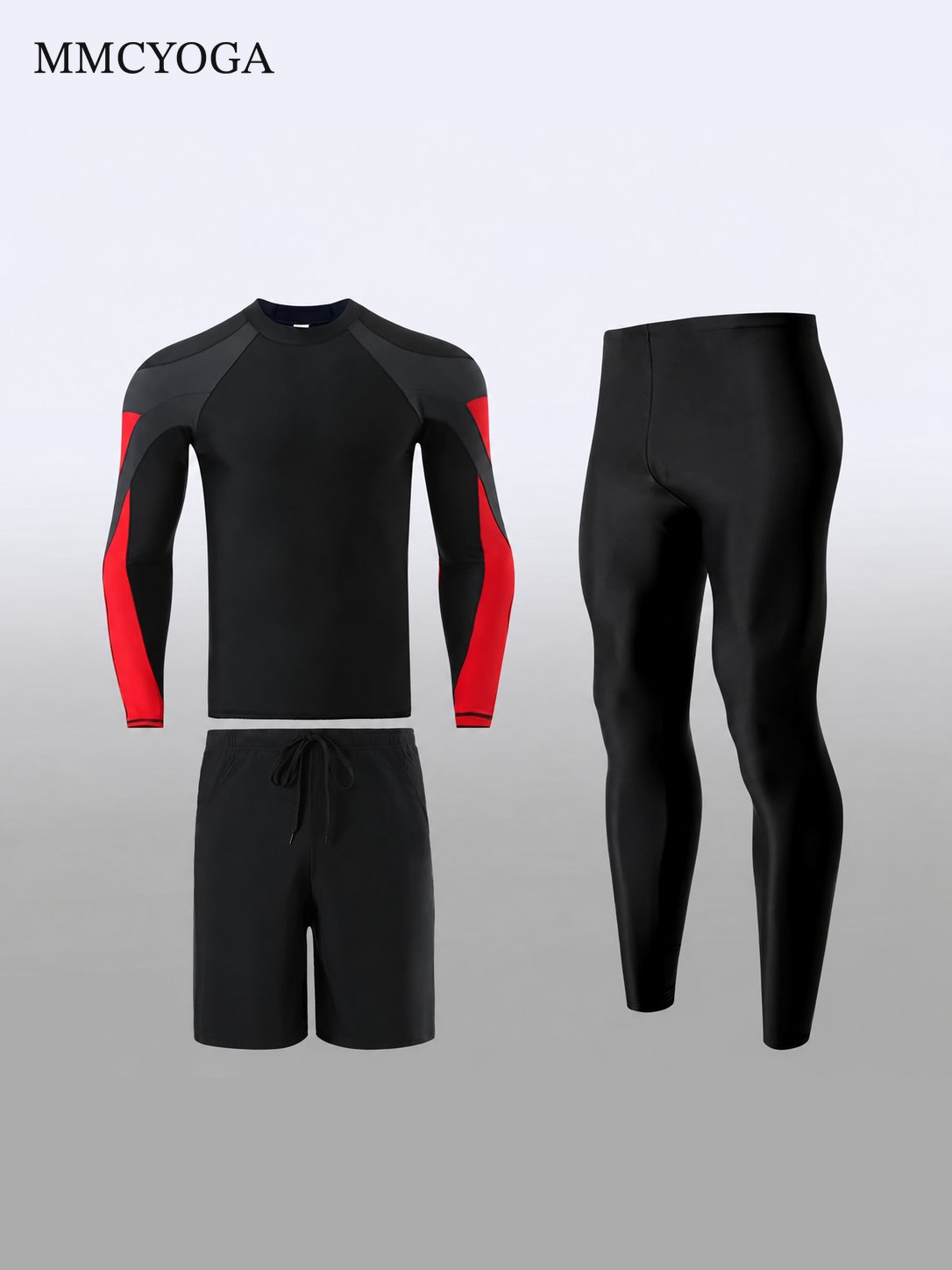 Men's Long Sleeve Rash Guard Swim Set