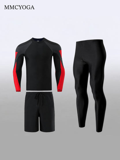 Men's Long Sleeve Rash Guard Swim Set