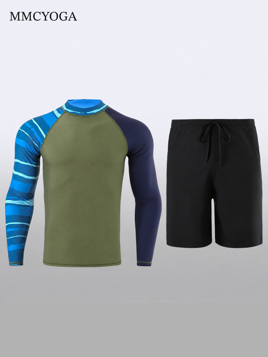 Men's Long Sleeve Rash Guard Swim Set