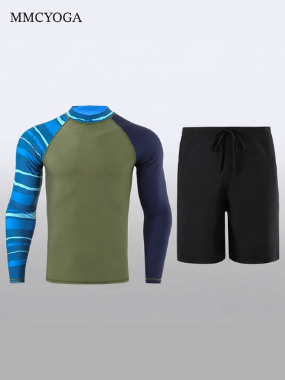 Men's Long Sleeve Rash Guard Swim Set