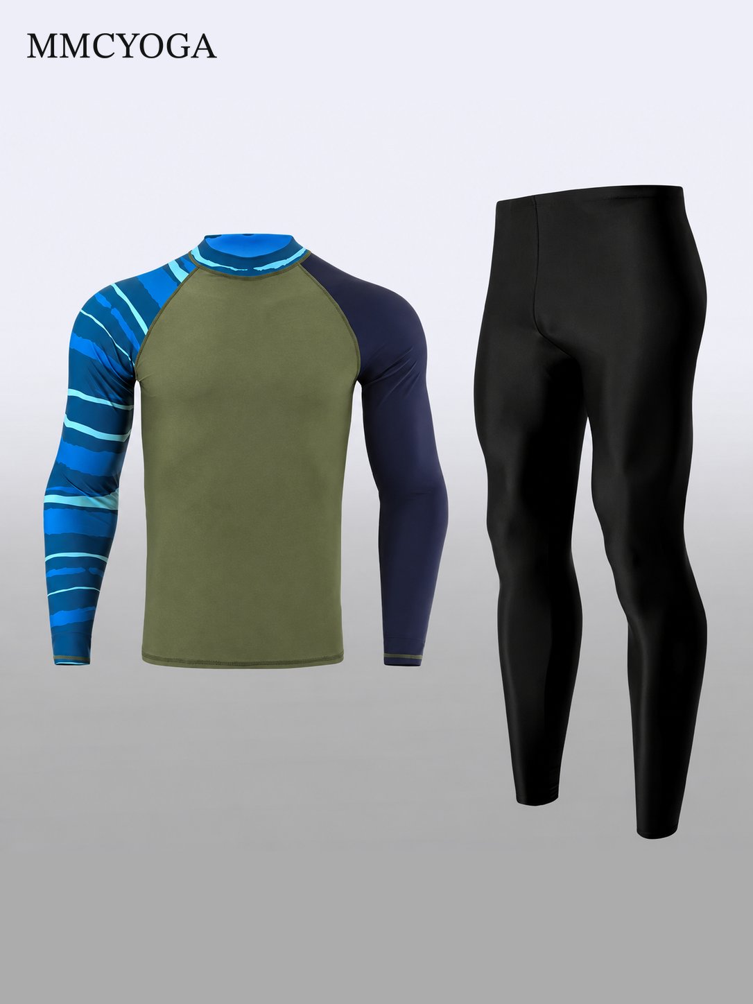 Men's Long Sleeve Rash Guard Swim Set