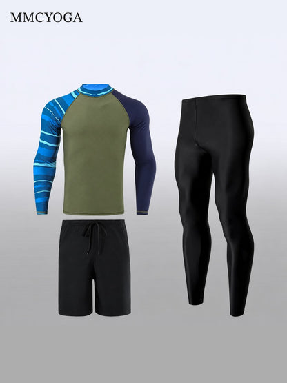 Men's Long Sleeve Rash Guard Swim Set