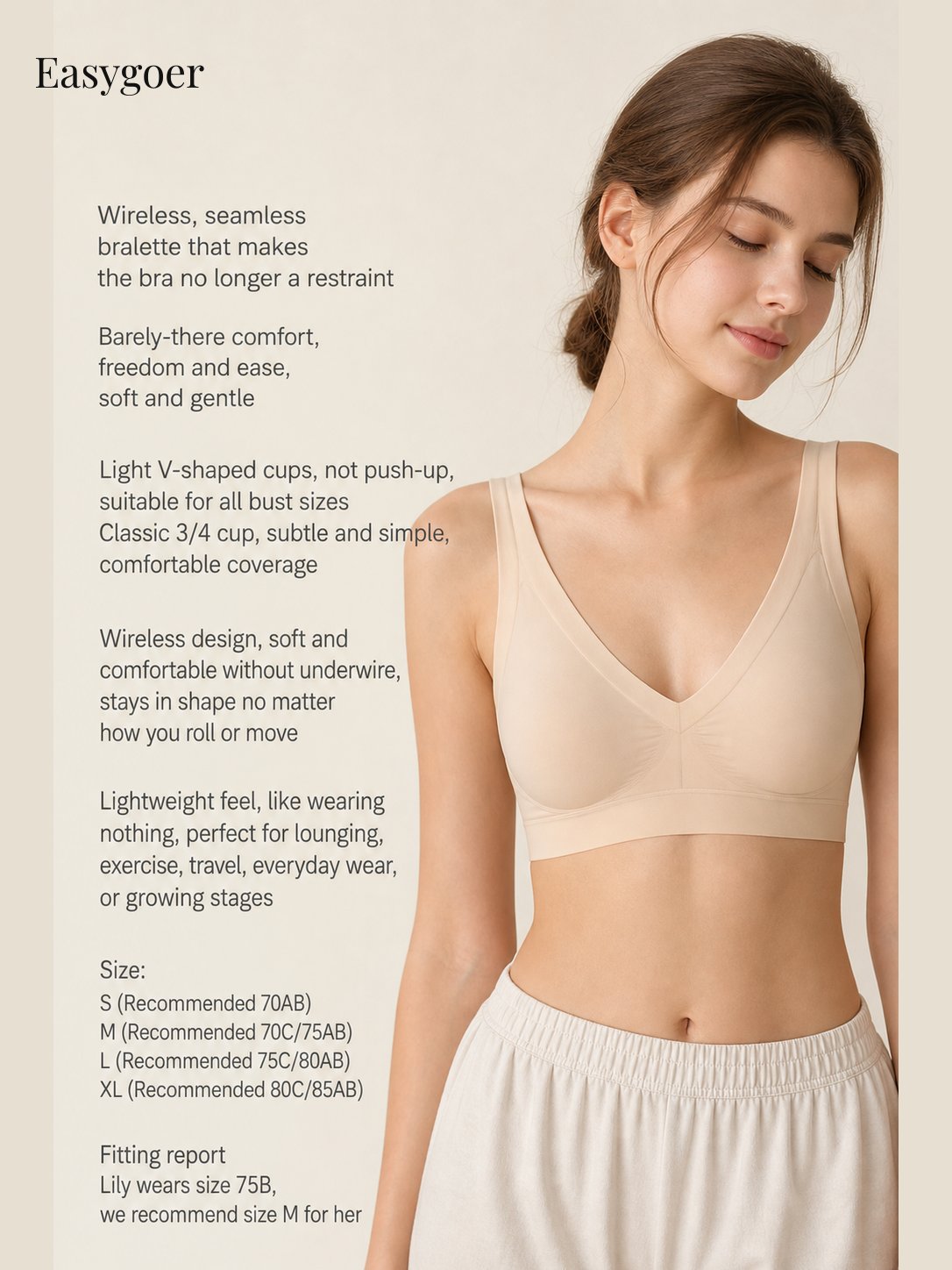 Seamless Wireless Push-Up Bra