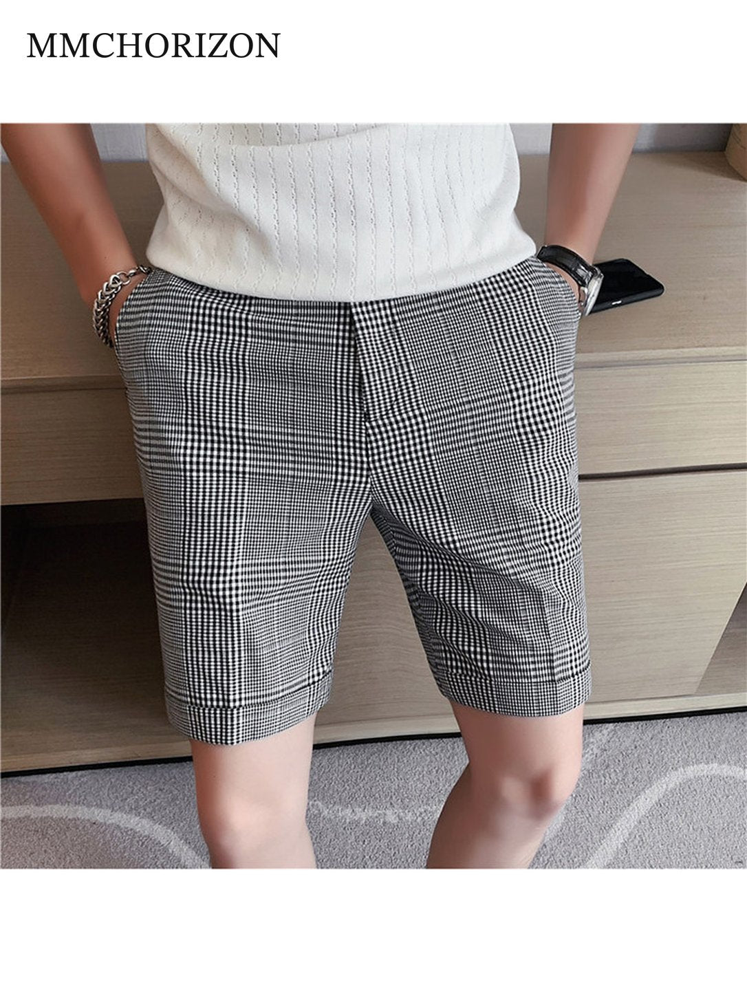 Men's Classic Plaid Tailored Shorts