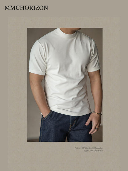 Men's Heavyweight Stretch Mock Neck T-Shirt