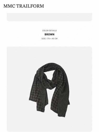 Unisex Vintage Checkered Lightweight Scarf