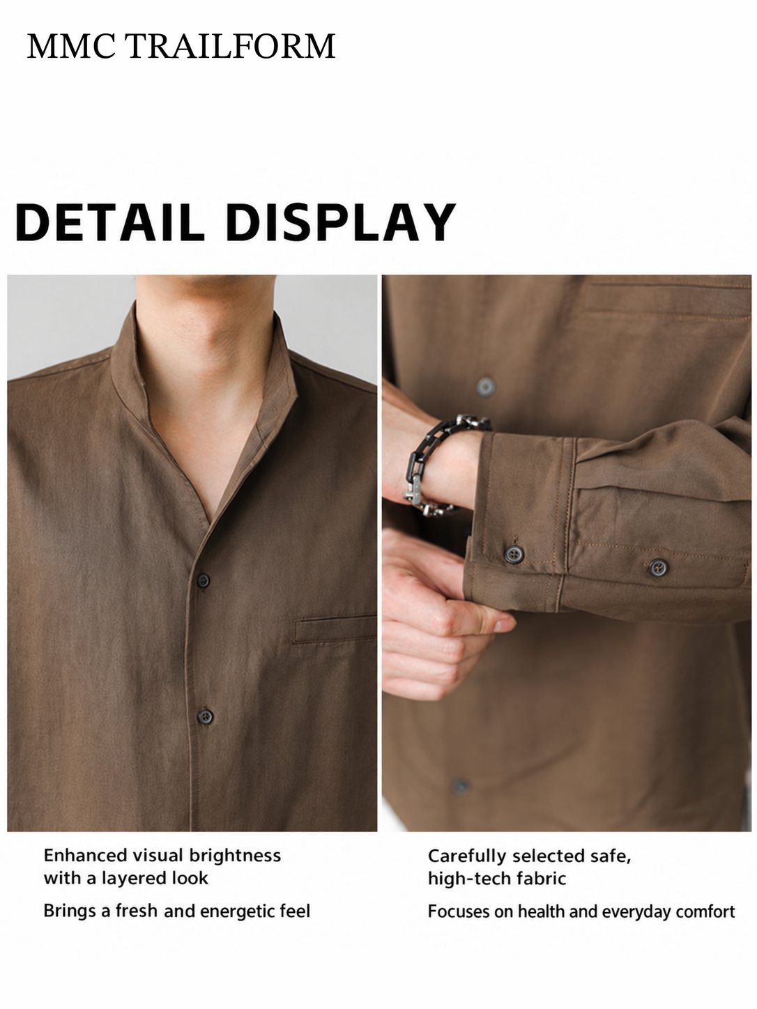 Men's Relaxed Lyocell Stand Collar Shirt