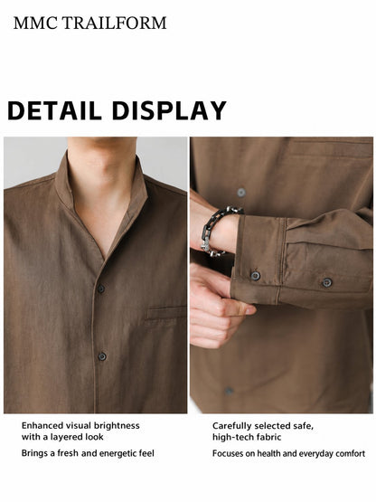 Men's Relaxed Lyocell Stand Collar Shirt