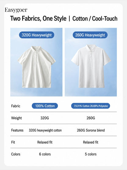 320G Heavyweight Cotton Short-Sleeve Polo Shirt