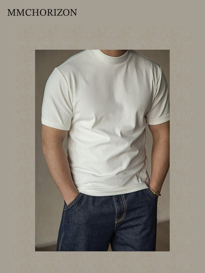 Men's Heavyweight Stretch Mock Neck T-Shirt
