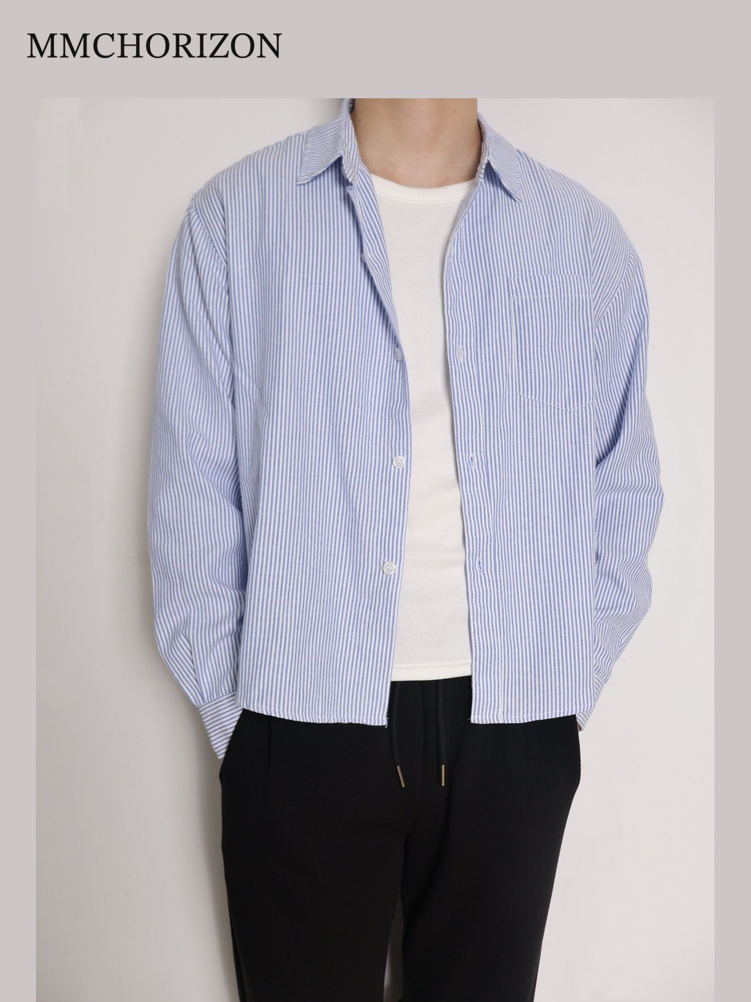 Striped Boxy Shirt – Relaxed Fit Long Sleeve Button-Up